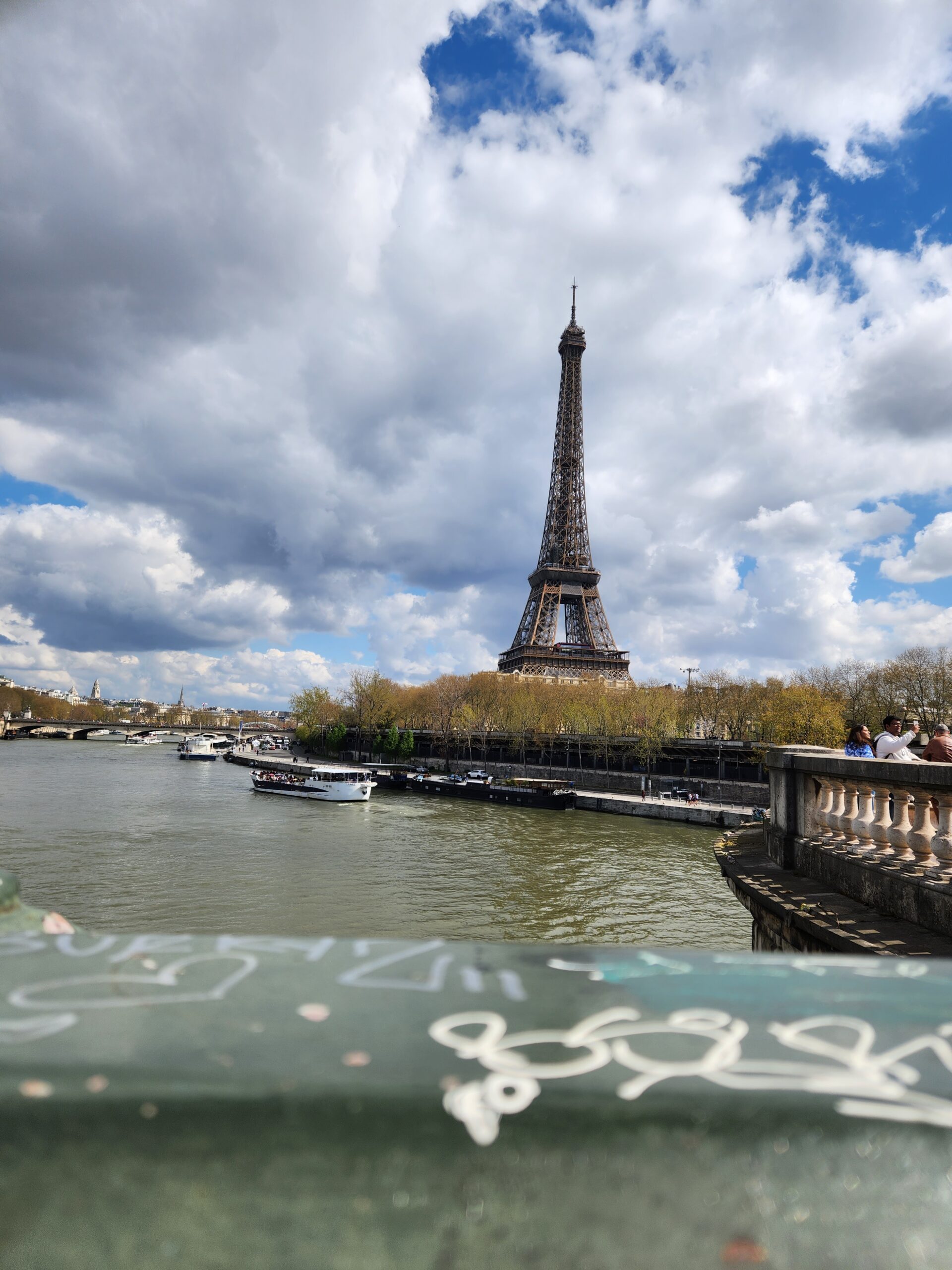 Eiffel Tower from rail of Pont de Bir-Hakeim